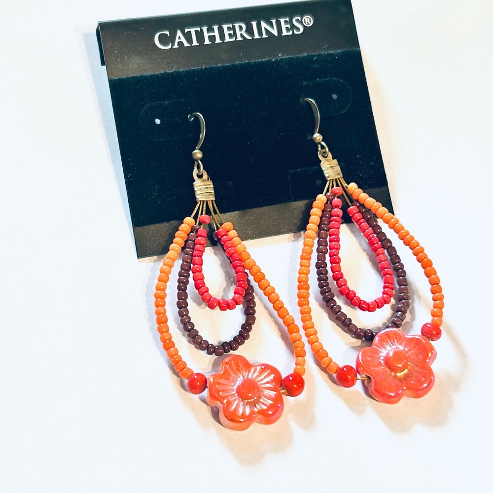 Catherines Vibrant‎ Floral Beaded Earrings